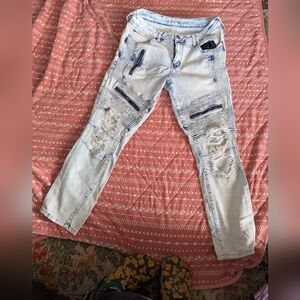 Rue21 Blue Skinny Jeans Distressed Style